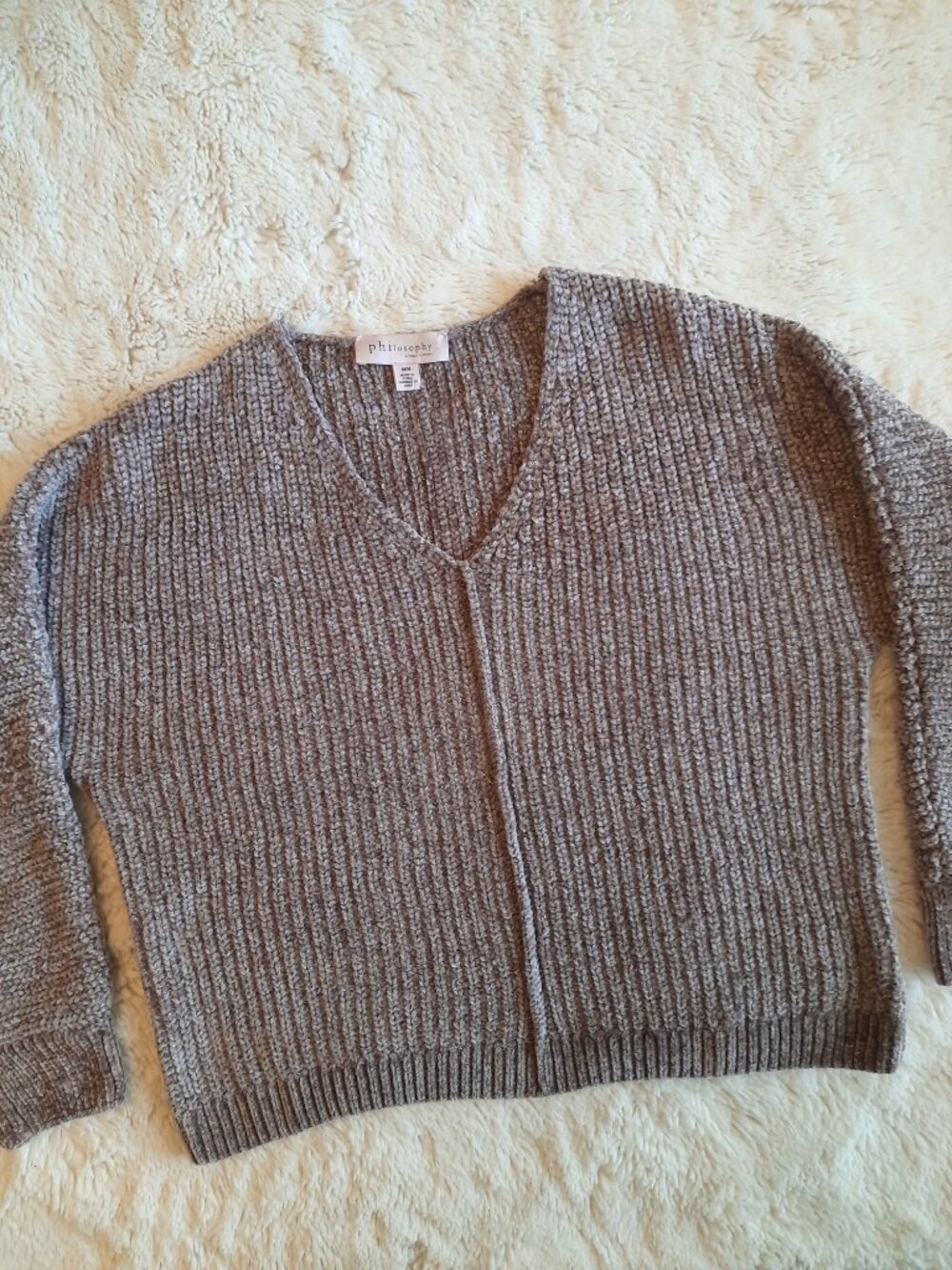 Philosophy Ribbed V-neck Sweater